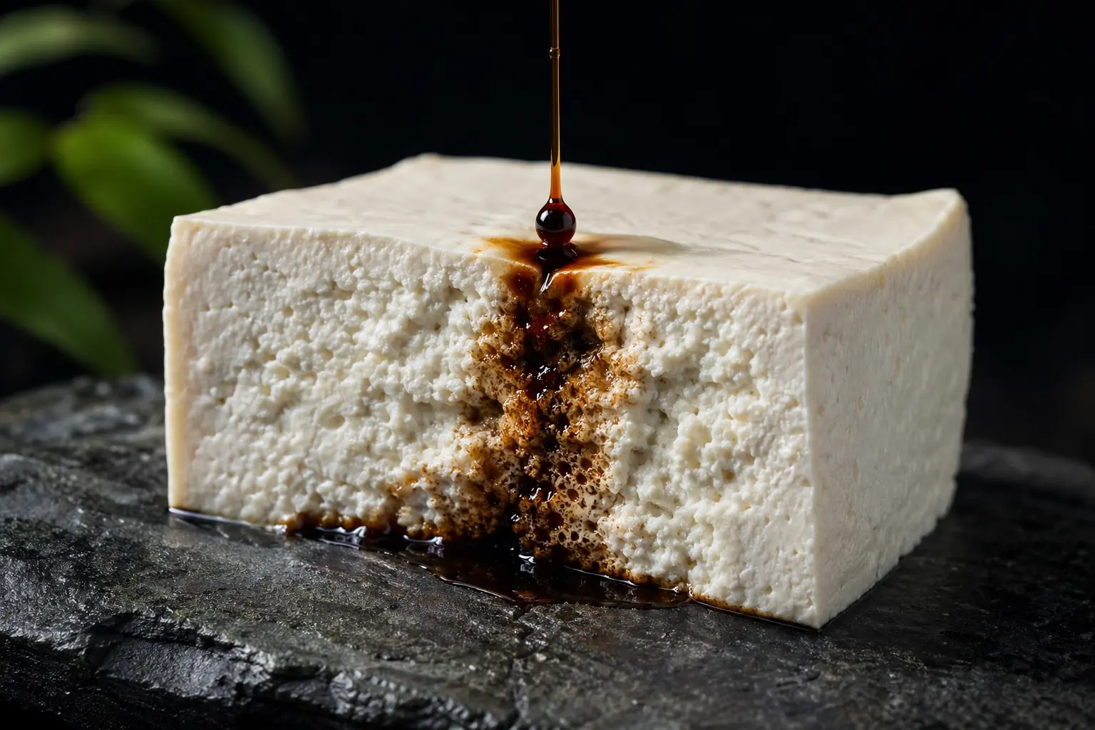 Tofu absorbing sauce in a wok